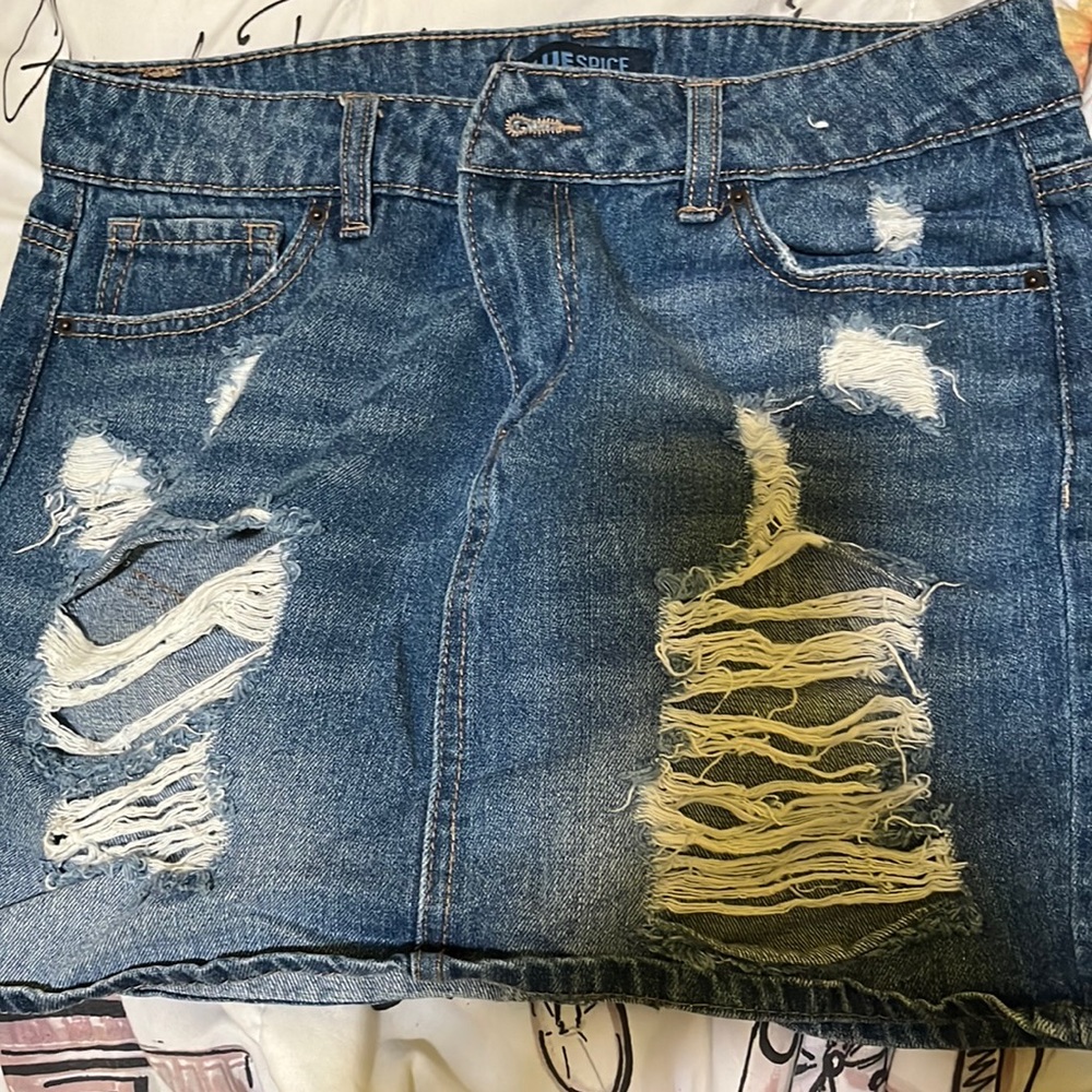 Denium mini skirt